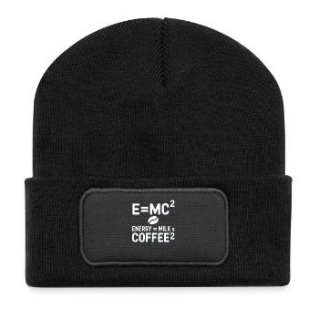 E=MC2 Physics Saying Caffeine Nerd Energy Coffee - Recycled Patch Beanie - black - Front