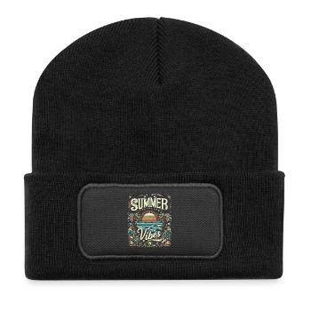 SUMMER Vibes colorful, modificated - Recycelte Patch Beanie - Schwarz - Vorne