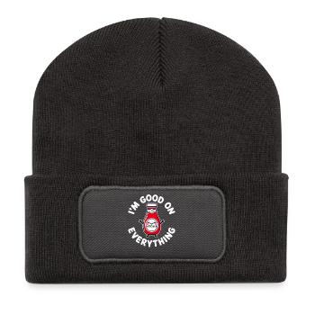 I'm Good On Everything Ketchup Sauce Food Cute - Recycled Patch Beanie - dark grey - Front
