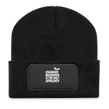 Changed Behavior Is The Only Apology Mindfulness - Recycled Patch Beanie - black - Front