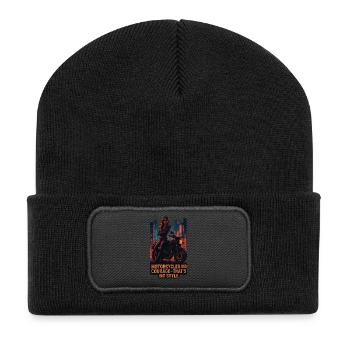 Motorräder Und Mut – Das Ist Mein Stil - Recycelte Patch Beanie - Schwarz - Vorne