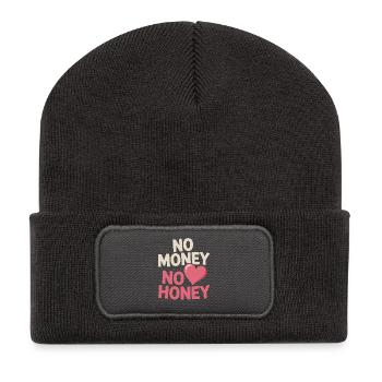 Pas d’argent pas de miel Ironique Argent Dire Fête - Beanie recyclé à patch - charbon - Devant