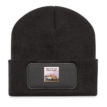 Cat Lover Worker - Recycled Patch Beanie - dark grey - Front