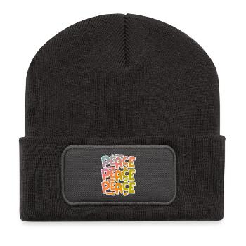 Peace Frieden - Recycled Patch Beanie - dark grey - Front