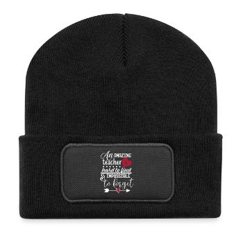 Amazing Teacher is Hard To Find - Recycled Patch Beanie - black - Front