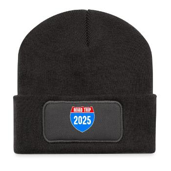 Road Trip 2025 Summer Vacation - Recycled Patch Beanie - dark grey - Front