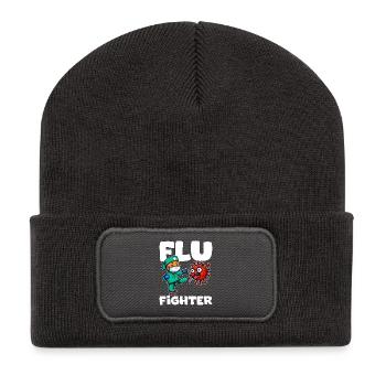 FLU FIGHTER - NURSE GIFT - Recycled Patch Beanie - dark grey - Front