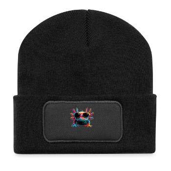Axolotl Petite queue de triton Queue mignon Axolotl - Beanie recyclé à patch - noir - Devant
