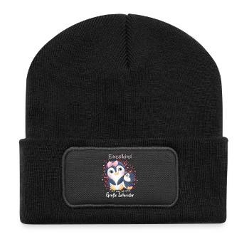 J’annonce la progéniture : je vais être une grande sœur en 2027 - Beanie recyclé à patch - noir - Devant