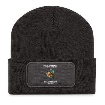 Physiotherapeutin Ich Mache Dich Stärker Lustig - Recycelte Patch Beanie - Dunkelgrau - Vorne
