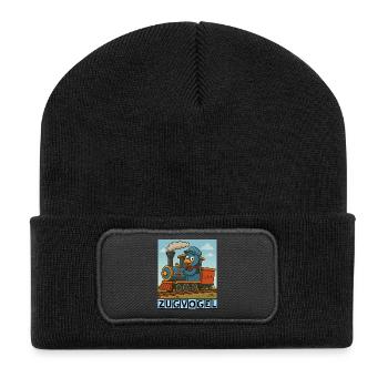 Zugvogel by Rico Beck - Recycelte Patch Beanie - Schwarz - Vorne