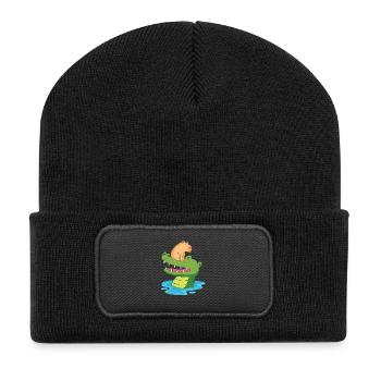 Capibara Capybara - Recycelte Patch Beanie - Schwarz - Vorne