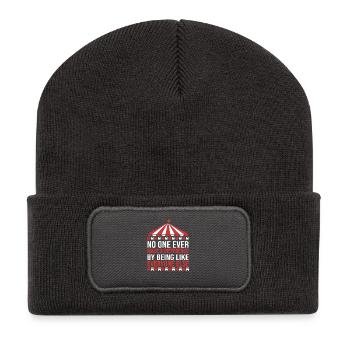 Bourreau de travail - Beanie recyclé à patch - charbon - Devant