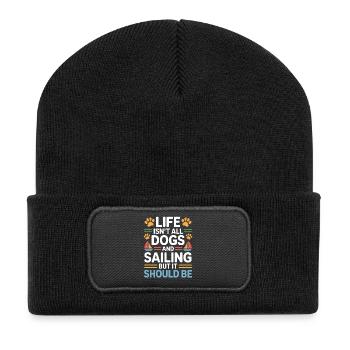 Segeln Spruch Hunde Segler Hund Segeln Geschenk - Recycelte Patch Beanie - Schwarz - Vorne