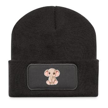 Elefant - Recycelte Patch Beanie - Dunkelgrau - Vorne