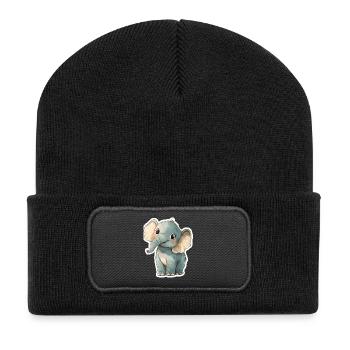Cute elephant – gift idea for animal lovers - Recycled Patch Beanie - black - Front