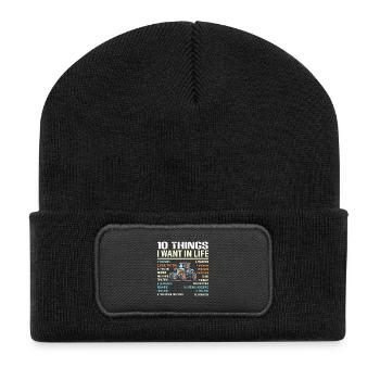 Traktor - Recycelte Patch Beanie - Schwarz - Vorne