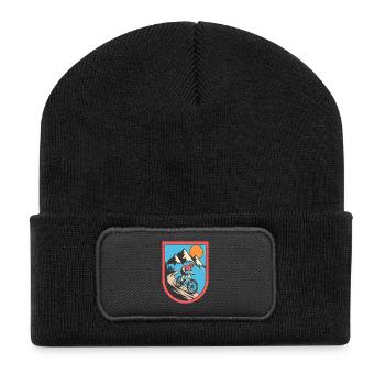 Mountain Bike Bicycle Cycling - Recycled Patch Beanie - black - Front
