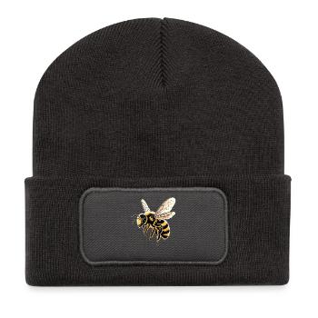 abeilles apiculteur miel apiculteur abeilles abeille mignonne - Beanie recyclé à patch - charbon - Devant