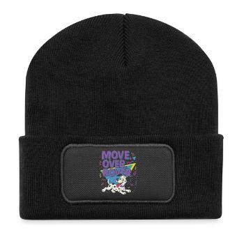 Move over Rover - 80er - Recycelte Patch Beanie - Schwarz - Vorne
