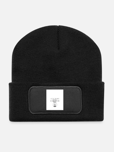 Age Dictons Humour Design - Beanie recyclé à patch - noir