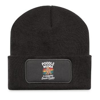 Poodle Mama, Legendärer Snack-Dealer - Recycelte Patch Beanie - Dunkelgrau - Vorne