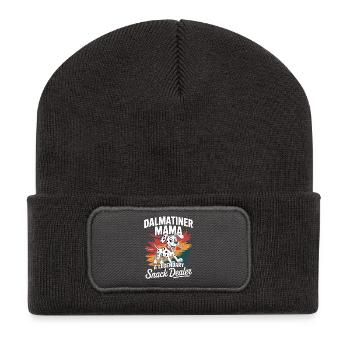 Dalmatiner Mama, Legendärer Snack-Dealer - Recycelte Patch Beanie - Dunkelgrau - Vorne