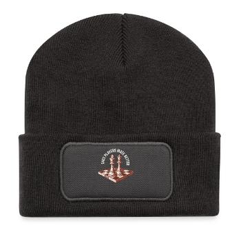 Schachspieler Mate Better Chess Club Design - Recycelte Patch Beanie - Dunkelgrau - Vorne