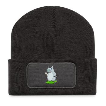 Cheval Pièces d’échecs Knight Chess - Beanie recyclé à patch - charbon - Devant