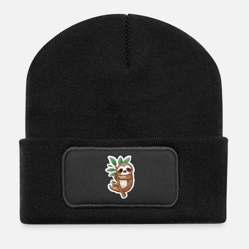 Faultier - Recycelte Patch Beanie - Schwarz
