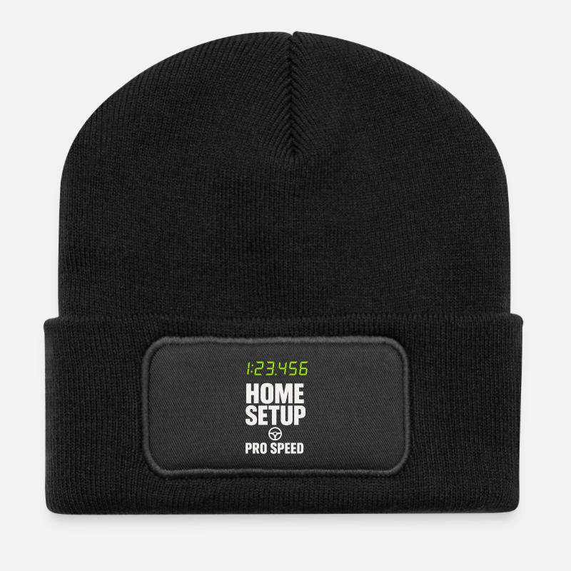Sim Racing Simulator Cockpit Esports Racer - Recycelte Patch Beanie - Schwarz
