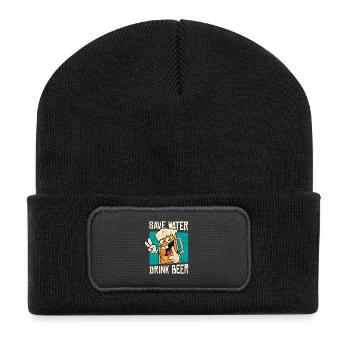 Save Water Drink Beer - Recycled Patch Beanie - black - Front