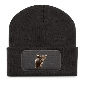 Bull Bull Ox Cattle Farm Cow Taurus Bulls - Recycled Patch Beanie - dark grey - Front
