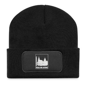 Schwarzenberg Perle - Recycelte Patch Beanie - Schwarz - Vorne
