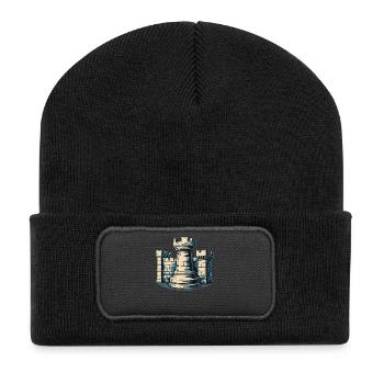 Chess Rook Fortress Chess Players Unite - Recycled Patch Beanie - black - Front