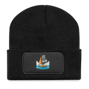 Just a Guy who loves Sailing – Sail Design - Recycled Patch Beanie - black - Front