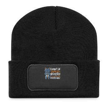 Clarinet Music Orchestra Clarinet Cat - Recycled Patch Beanie - black - Front