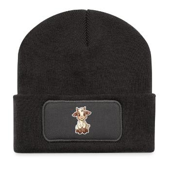 Chèvre - Beanie recyclé à patch - charbon - Devant