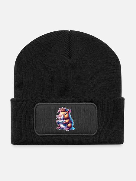 Capybara Gaming - Recycelte Patch Beanie - Schwarz