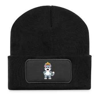 Couronne de chat - Beanie recyclé à patch - noir - Devant