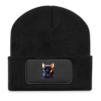 Chauve-souris renard volant vampire chauve-souris mignonne - Beanie recyclé à patch - noir - Devant