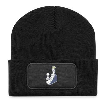 Chess Player Pawn to Checkers Journey - Recycled Patch Beanie - black - Front