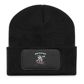 Skull Skeleton Skateboard Adventure - Beanie recyclé à patch - noir - Devant
