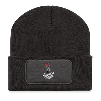 Sensitive Gangsta - Recycled Patch Beanie - dark grey - Front