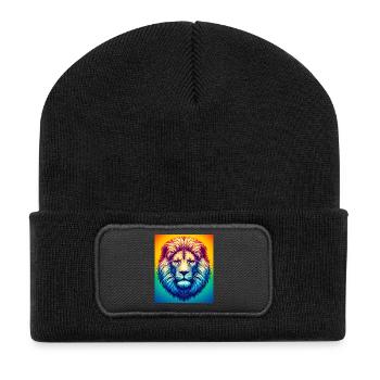 lion - Recycled Patch Beanie - black - Front