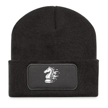 Jeu de société Chess Knight Flames - Beanie recyclé à patch - charbon - Devant