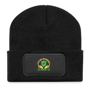 Insurance Agent Future Agent Funny Insurance - Recycled Patch Beanie - black - Front