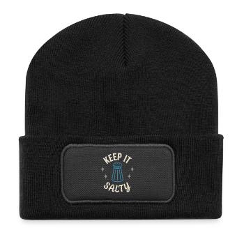 Salzliebhaber Natriumabhängiger Nacl Meme - Recycelte Patch Beanie - Schwarz - Vorne