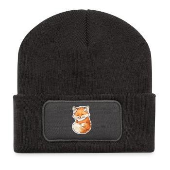 Renard - Beanie recyclé à patch - charbon - Devant