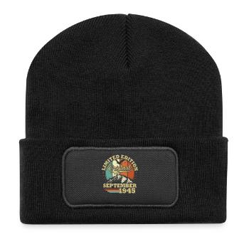 Original Septembre 1945 Vintage Cadeau Anniversair - Beanie recyclé à patch - noir - Devant